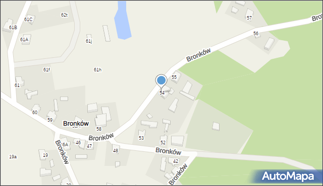 Bronków, Bronków, 54, mapa Bronków