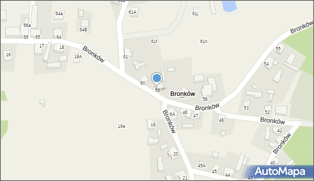 Bronków, Bronków, 59, mapa Bronków