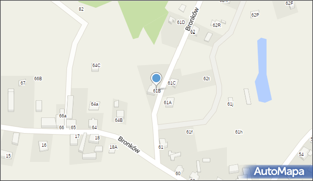 Bronków, Bronków, 61B, mapa Bronków