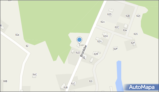 Bronków, Bronków, 61da, mapa Bronków