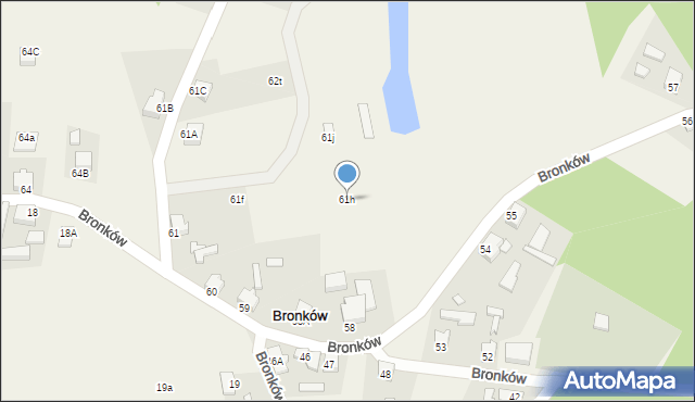 Bronków, Bronków, 61h, mapa Bronków