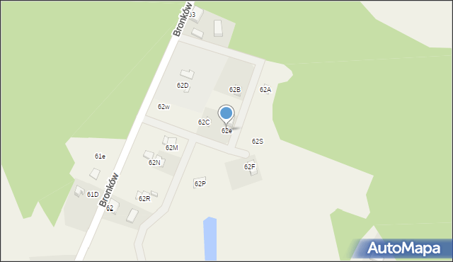 Bronków, Bronków, 62e, mapa Bronków