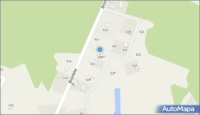 Bronków, Bronków, 62M, mapa Bronków