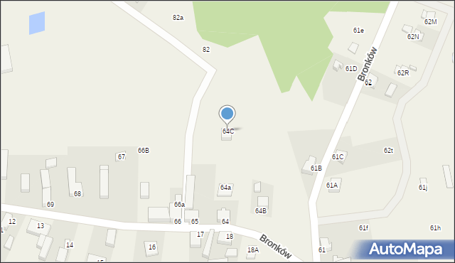 Bronków, Bronków, 64C, mapa Bronków