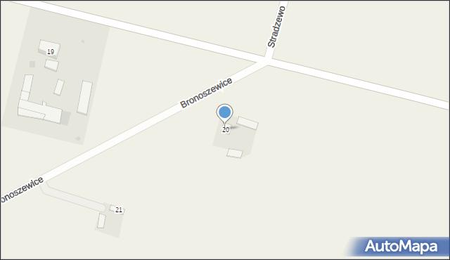 Bronoszewice, Bronoszewice, 20, mapa Bronoszewice