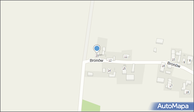 Bronów, Bronów, 13, mapa Bronów