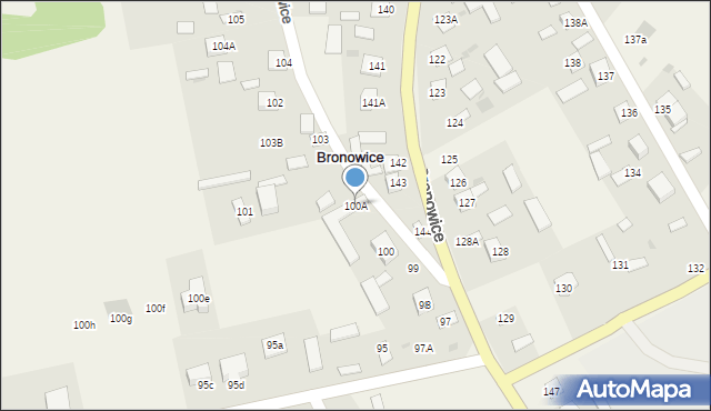 Bronowice, Bronowice, 100A, mapa Bronowice