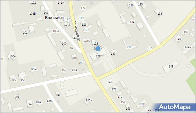 Bronowice, Bronowice, 129, mapa Bronowice