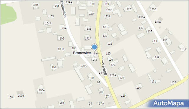 Bronowice, Bronowice, 142, mapa Bronowice