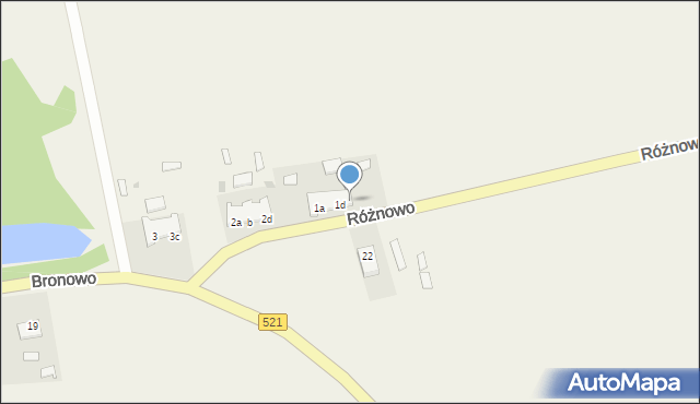 Bronowo, Bronowo, 1e, mapa Bronowo