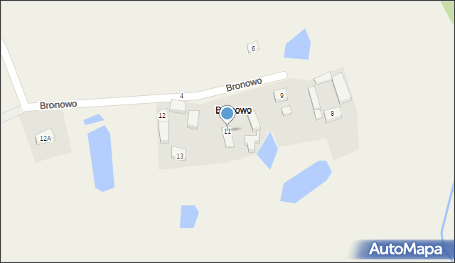 Bronowo, Bronowo, 11, mapa Bronowo