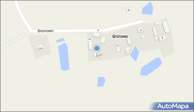 Bronowo, Bronowo, 13, mapa Bronowo