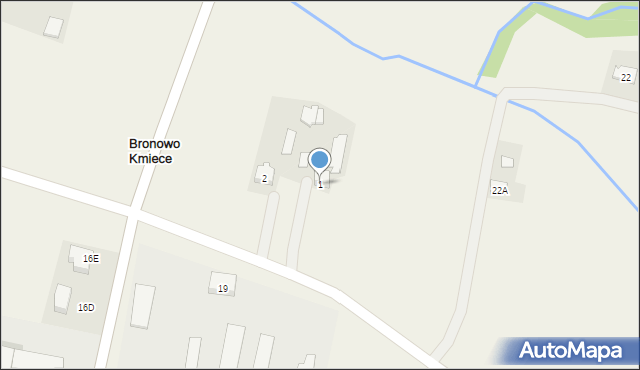 Bronowo Kmiece, Bronowo Kmiece, 1, mapa Bronowo Kmiece