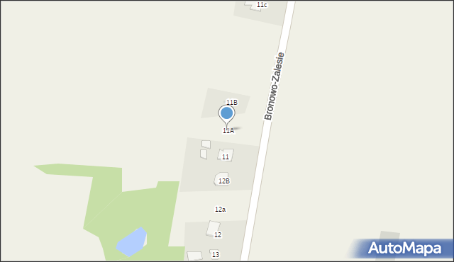 Bronowo-Zalesie, Bronowo-Zalesie, 11A, mapa Bronowo-Zalesie