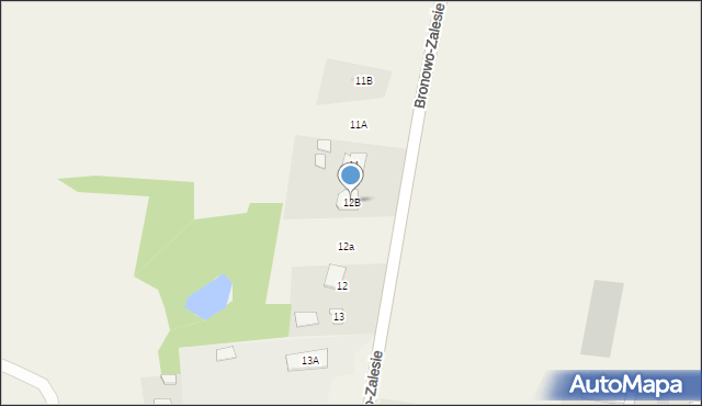 Bronowo-Zalesie, Bronowo-Zalesie, 12B, mapa Bronowo-Zalesie