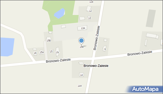 Bronowo-Zalesie, Bronowo-Zalesie, 13b, mapa Bronowo-Zalesie