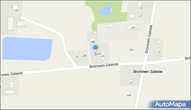 Bronowo-Zalesie, Bronowo-Zalesie, 15, mapa Bronowo-Zalesie