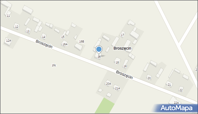 Broszęcin, Broszęcin, 16, mapa Broszęcin