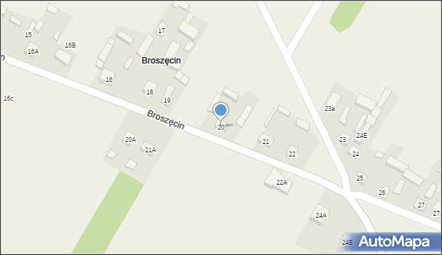 Broszęcin, Broszęcin, 20, mapa Broszęcin