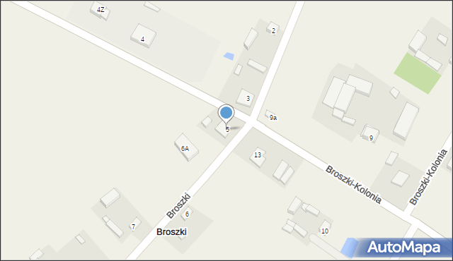 Broszki, Broszki, 5, mapa Broszki