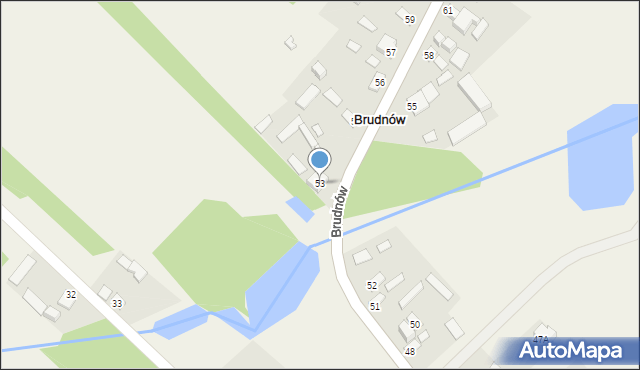 Brudnów, Brudnów, 53, mapa Brudnów