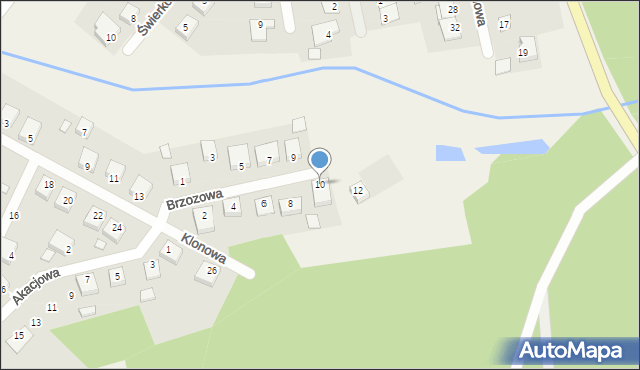 Brudzeń Duży, Brzozowa, 10, mapa Brudzeń Duży