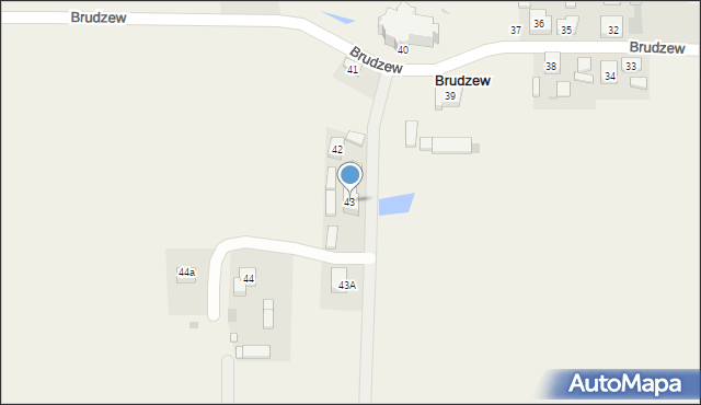 Brudzew, Brudzew, 43, mapa Brudzew