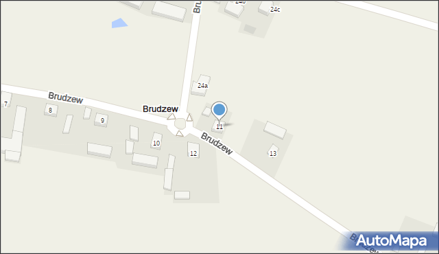 Brudzew, Brudzew, 11, mapa Brudzew