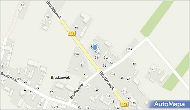 Brudzewek, Brudzewek, 53a, mapa Brudzewek