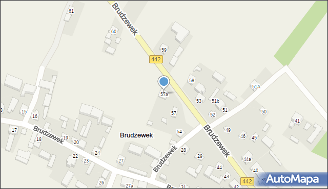 Brudzewek, Brudzewek, 57a, mapa Brudzewek