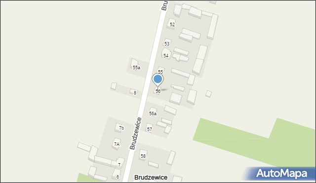 Brudzewice, Brudzewice, 56, mapa Brudzewice