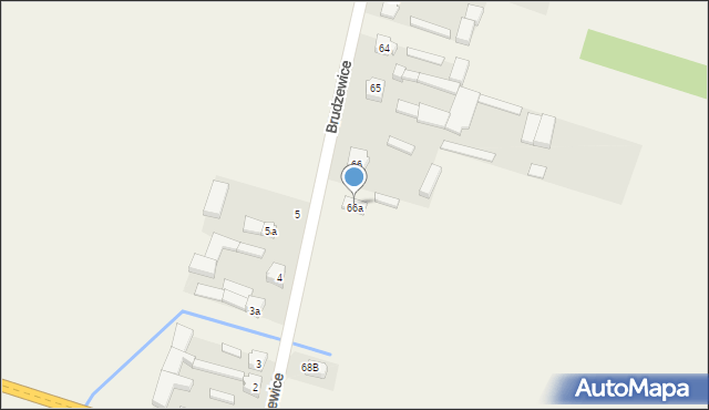 Brudzewice, Brudzewice, 66a, mapa Brudzewice
