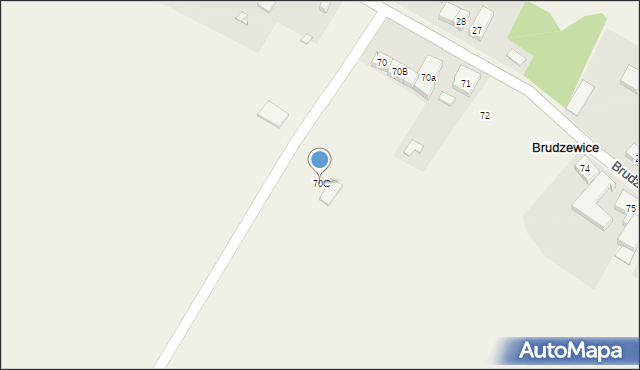 Brudzewice, Brudzewice, 70C, mapa Brudzewice