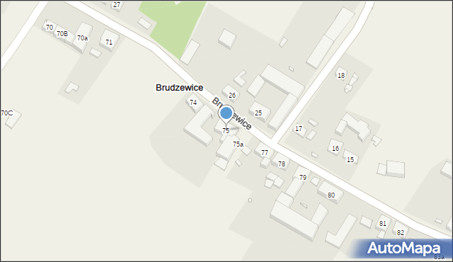 Brudzewice, Brudzewice, 75, mapa Brudzewice