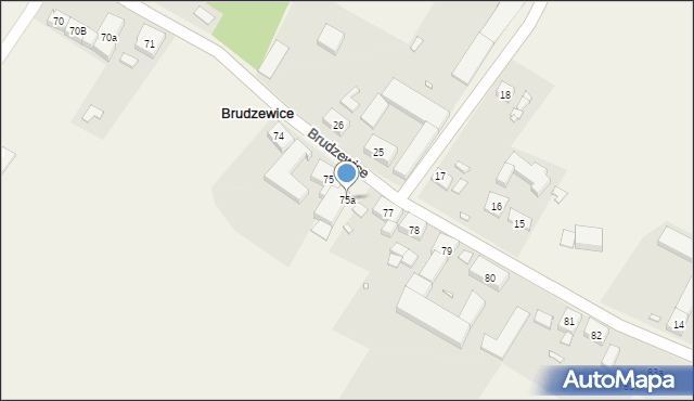 Brudzewice, Brudzewice, 75a, mapa Brudzewice