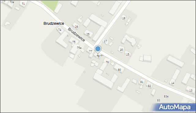 Brudzewice, Brudzewice, 78, mapa Brudzewice