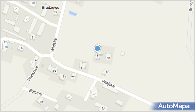 Brudzewo, Brudzewo, 6A, mapa Brudzewo