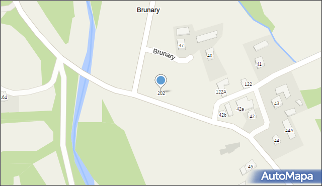 Brunary, Brunary, 202, mapa Brunary
