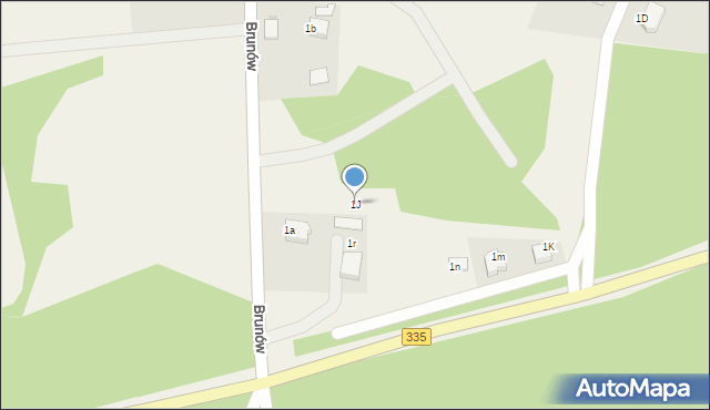Brunów, Brunów, 1J, mapa Brunów