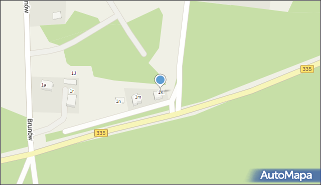 Brunów, Brunów, 1K, mapa Brunów