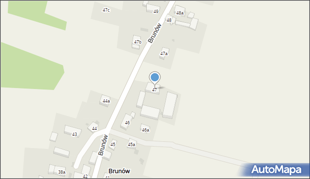 Brunów, Brunów, 47, mapa Brunów