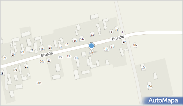 Brusów, Brusów, 12, mapa Brusów