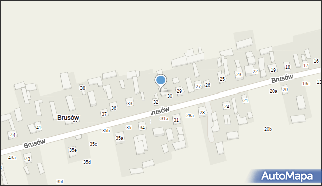 Brusów, Brusów, 30a, mapa Brusów
