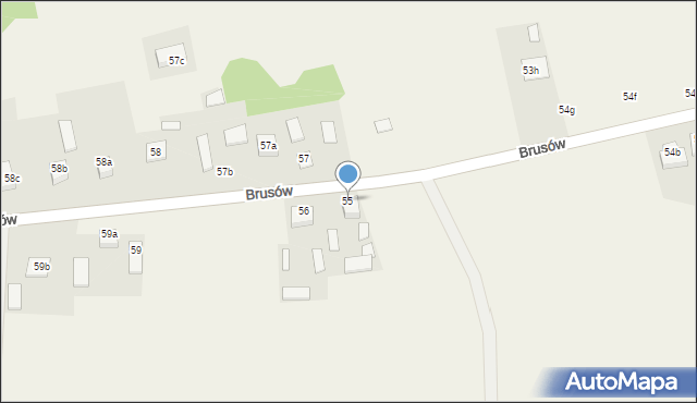 Brusów, Brusów, 55, mapa Brusów