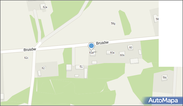 Brusów, Brusów, 61a, mapa Brusów
