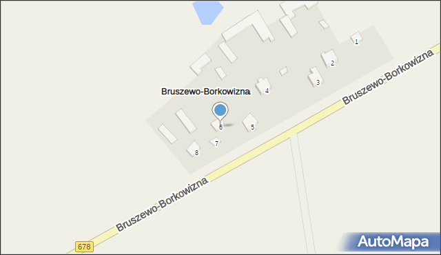 Bruszewo-Borkowizna, Bruszewo-Borkowizna, 6, mapa Bruszewo-Borkowizna