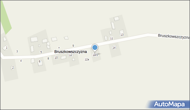 Bruszkowszczyzna, Bruszkowszczyzna, 14/A, mapa Bruszkowszczyzna