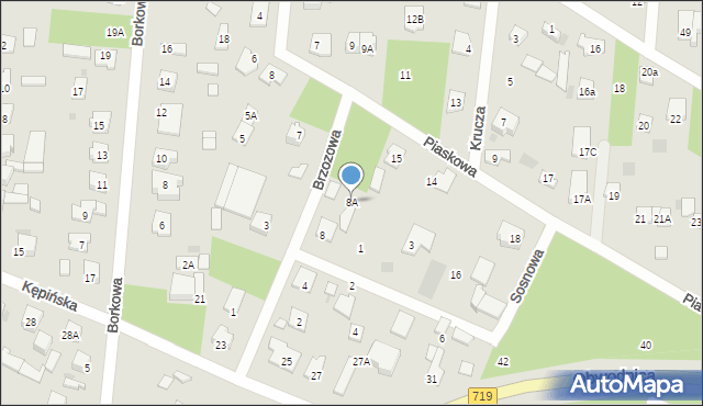 Brwinów, Brzozowa, 8A, mapa Brwinów