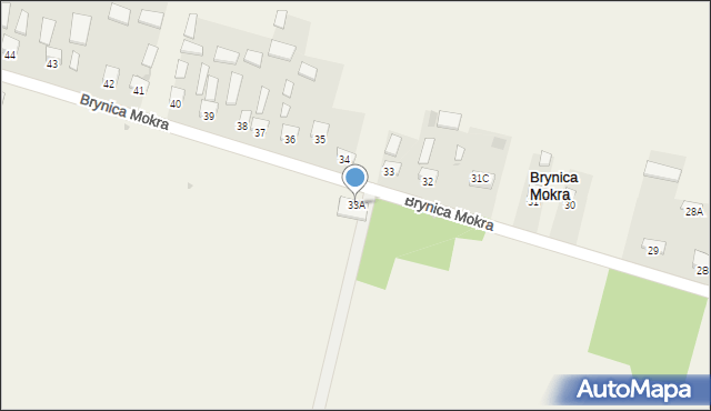 Brynica Mokra, Brynica Mokra, 33A, mapa Brynica Mokra