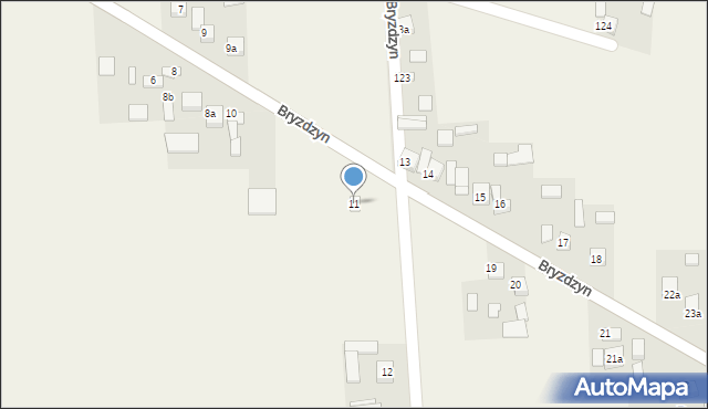 Bryzdzyn, Bryzdzyn, 11, mapa Bryzdzyn